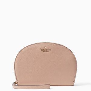 Kate Spade Jackson Half Moon Pebbled Leather Wristlet Warmvellum